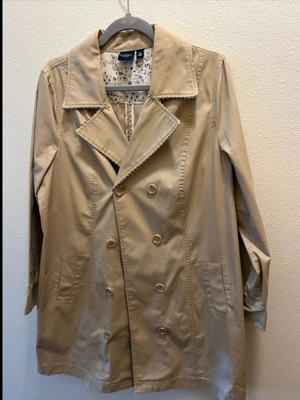 Sonoma Tan Double-Breasted Trench Coat